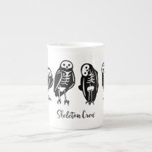 Quartet de hibou d'équipage squelettique