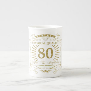 Tasse En Porcelaine quatre-vingtième Cadeau de bâillon d'anniversaire