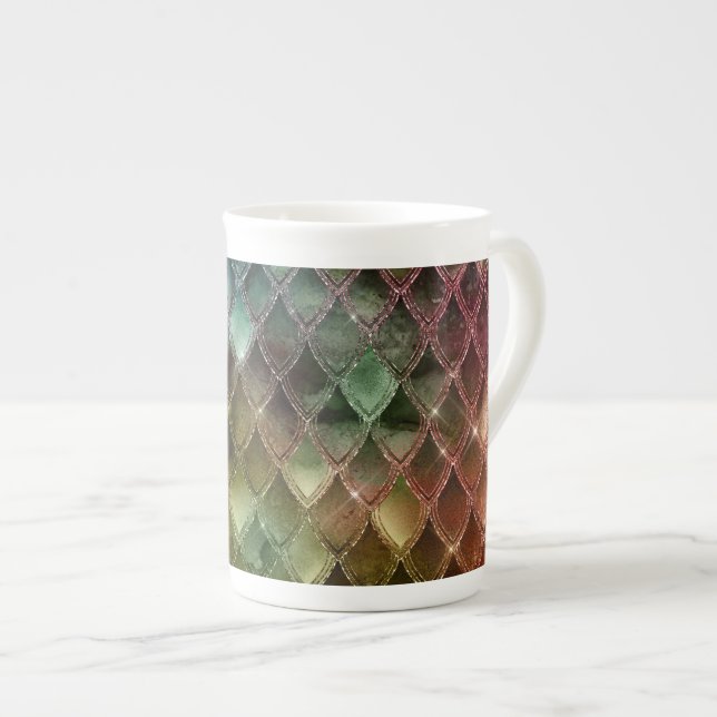 Tasse En Porcelaine Rainbow Dragon Scales Texture (Devant droit)