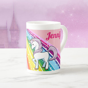 Tasse En Porcelaine Rainbow Unicorn Little Girl's Cup Personnaliser le