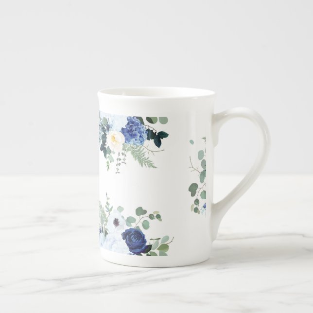 Tasse En Porcelaine Ranunculus Anemone Hydrangea Rose arrière - plan b (Droite)