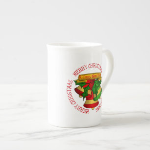 Tasse En Porcelaine Red   Cloches de Noël Joyeuses Vertes