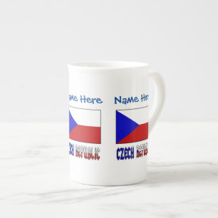 Tasse En Porcelaine République tchèque Tchéquie Drapeau Bleu Personnal