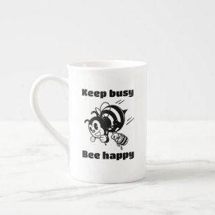 Tasse En Porcelaine Restez Occupé Soyez Heureux Occupé Bee Motivationa