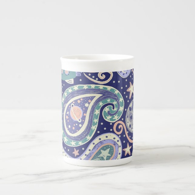 Tasse En Porcelaine Retro Space Galaxy Design (Devant)