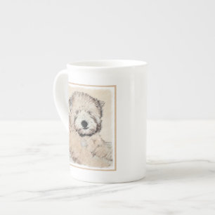 Tasse En Porcelaine Revêtu doux Roue Peinture Terrier Art original