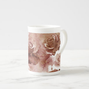 Tasse En Porcelaine Roses d'aquarelle 3