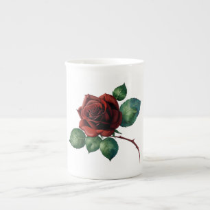 Tasse En Porcelaine Roses rouges