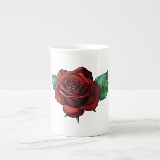 Tasse En Porcelaine Roses rouges (Devant)