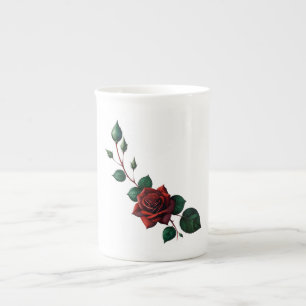 Tasse En Porcelaine Roses rouges