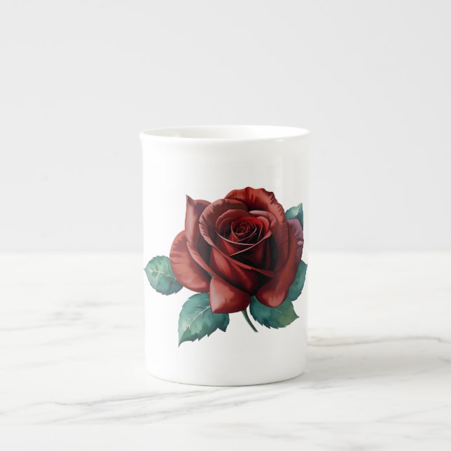 Tasse En Porcelaine Roses rouges (Devant)