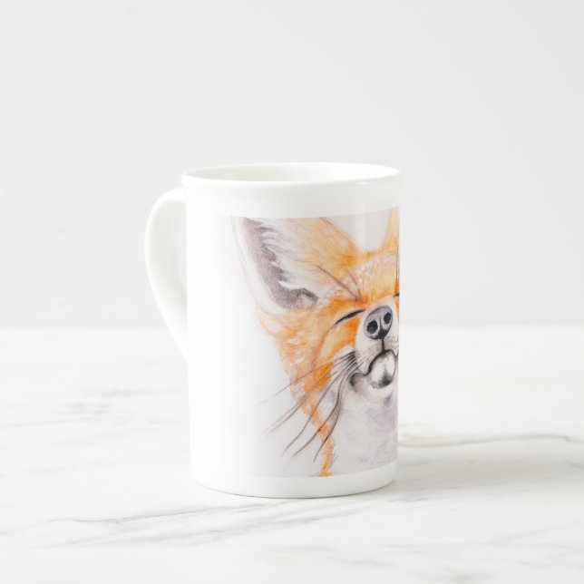 Tasse En Porcelaine Rusé heureux (Devant gauche)