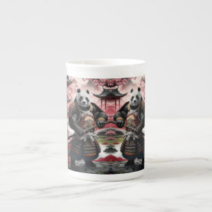 Tasse En Porcelaine Samurai Panda dans le paysage chinois traditionnel