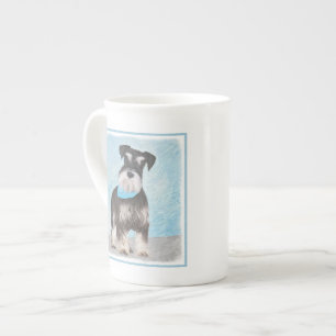 Tasse En Porcelaine Schnauzer (Miniature) Peinture - Chien original mi