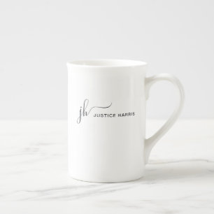 Tasse En Porcelaine Script élégant Monogramme moderne simple personn