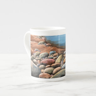 Tasse En Porcelaine Sea Coast Art Peint À La Main