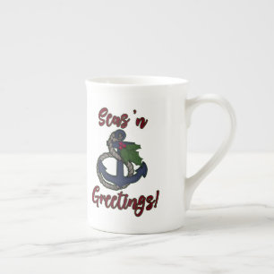 Tasse En Porcelaine Seas 'N salutations ! Noël nautique