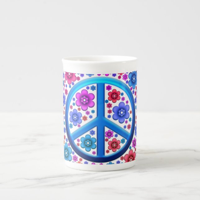 Tasse En Porcelaine Signe de paix hippie (Devant)