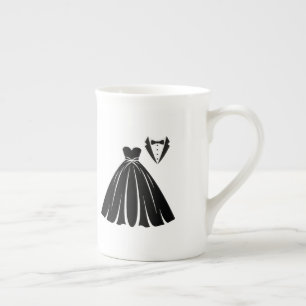 Tasse En Porcelaine Silhouette de la robe de mariée et du smoking