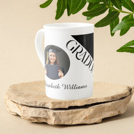 Tasse En Porcelaine Simple Graduation noir et blanc