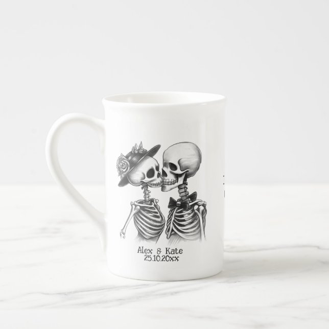 Tasse En Porcelaine Skeleton Couple (Gauche)