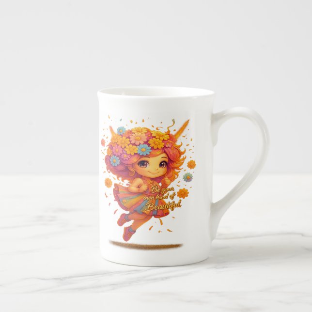 Tasse En Porcelaine "Sois Lumineux, Sois Beau" Tall Mug - Flo Whimsica (Droite)