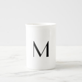 Tasse En Porcelaine  solid white - add  black monogram  