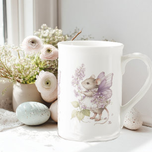 Tasse En Porcelaine souris mignonne avec des ailes de papillon