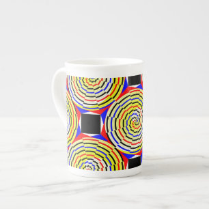 Tasse En Porcelaine Spirales jaunes par Kenneth Yoncich