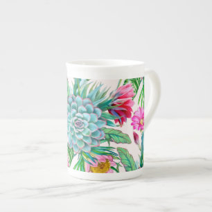 Tasse En Porcelaine Succulent jardin tropical