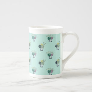 Tasse En Porcelaine Succulents de la collection   de bonheur de plante