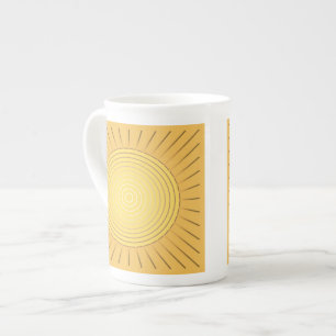 Tasse En Porcelaine Sunburst géométrique moderne - Or de moutarde / Ja