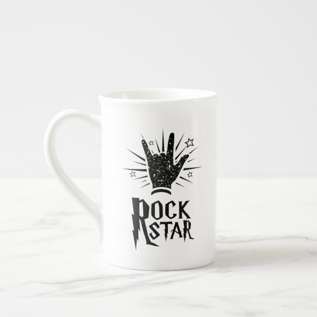 Tasse En Porcelaine Symbole de main de vedette du rock (Gauche)
