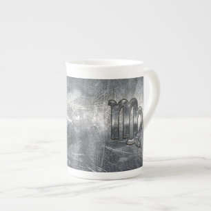 Tasse En Porcelaine Symbole Virgo Zodiac Grunge Argent Style désaffect