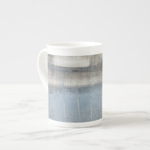 Tasse En Porcelaine Tableau gris et bleu Abstrait