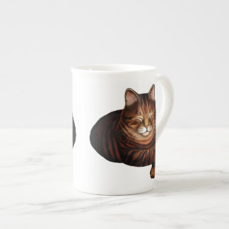 Tasse En Porcelaine Tasse Brown de porcelaine tendre de chat tigré de