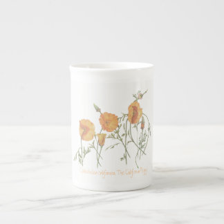 Tasse En Porcelaine "Tasse de la Chine du pavot de Californie"