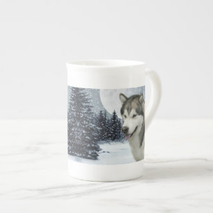 Tasse En Porcelaine Tasse de porcelaine tendre de Malamute