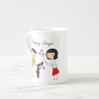 Tasse En Porcelaine Tasse heureuse de porcelaine tendre de jours