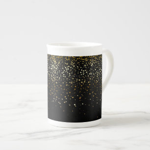 Tasse En Porcelaine Tasse-Petit Étoile-Noir d'or de porcelaine tendre
