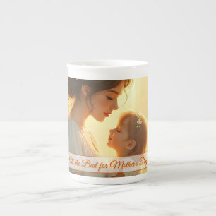Tasse En Porcelaine Tendre Amour Maternel dans une Lumière Fleurie