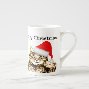 Tasse En Porcelaine Thème Chat Personnalisé Joyeux Noël Mug