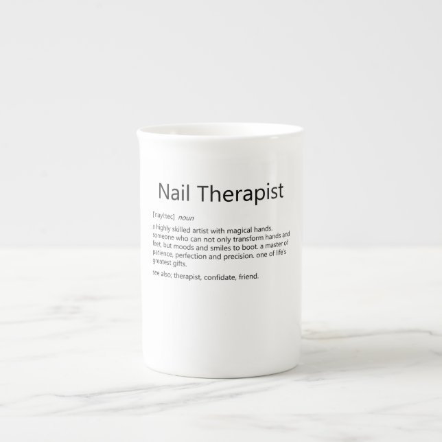 Tasse En Porcelaine Thérapeute à ongles Définition Nail Tech Nail (Devant)