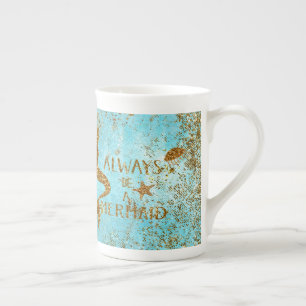 Tasse En Porcelaine Toujours être une sirène - or parties scintillant 
