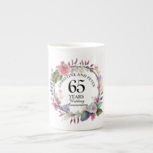 Tasse En Porcelaine Tout Mariage (65) Élégant Anniversaire Floral