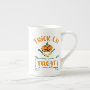 Tasse En Porcelaine Tracer ou traiter les os croisés citrouille Hallow