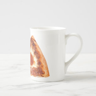 Tasse En Porcelaine Tranche de pizza pepperoni classique de SlipperyJo