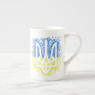 Tasse En Porcelaine Trident de l'emblème ukrainien tryzub dispersant l