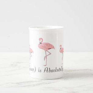 Tasse En Porcelaine Troupeau de flamants roses nom personnalisé