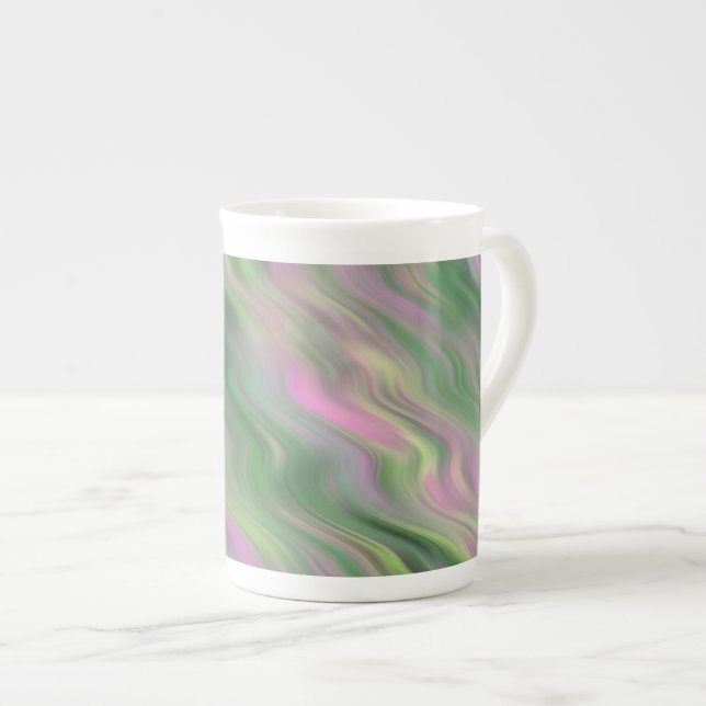 Tasse En Porcelaine Tulipe rose Vide Texture (Devant droit)